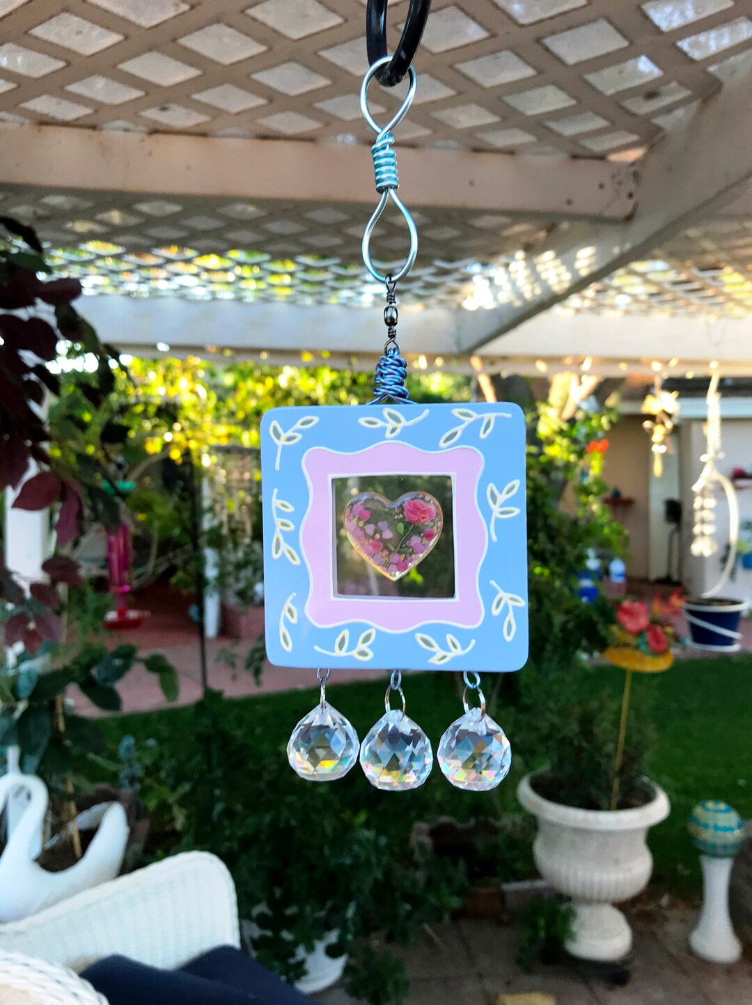 Joan Baker Suncatcher Vitrail Rainbow Maker Chandelier Etsy France