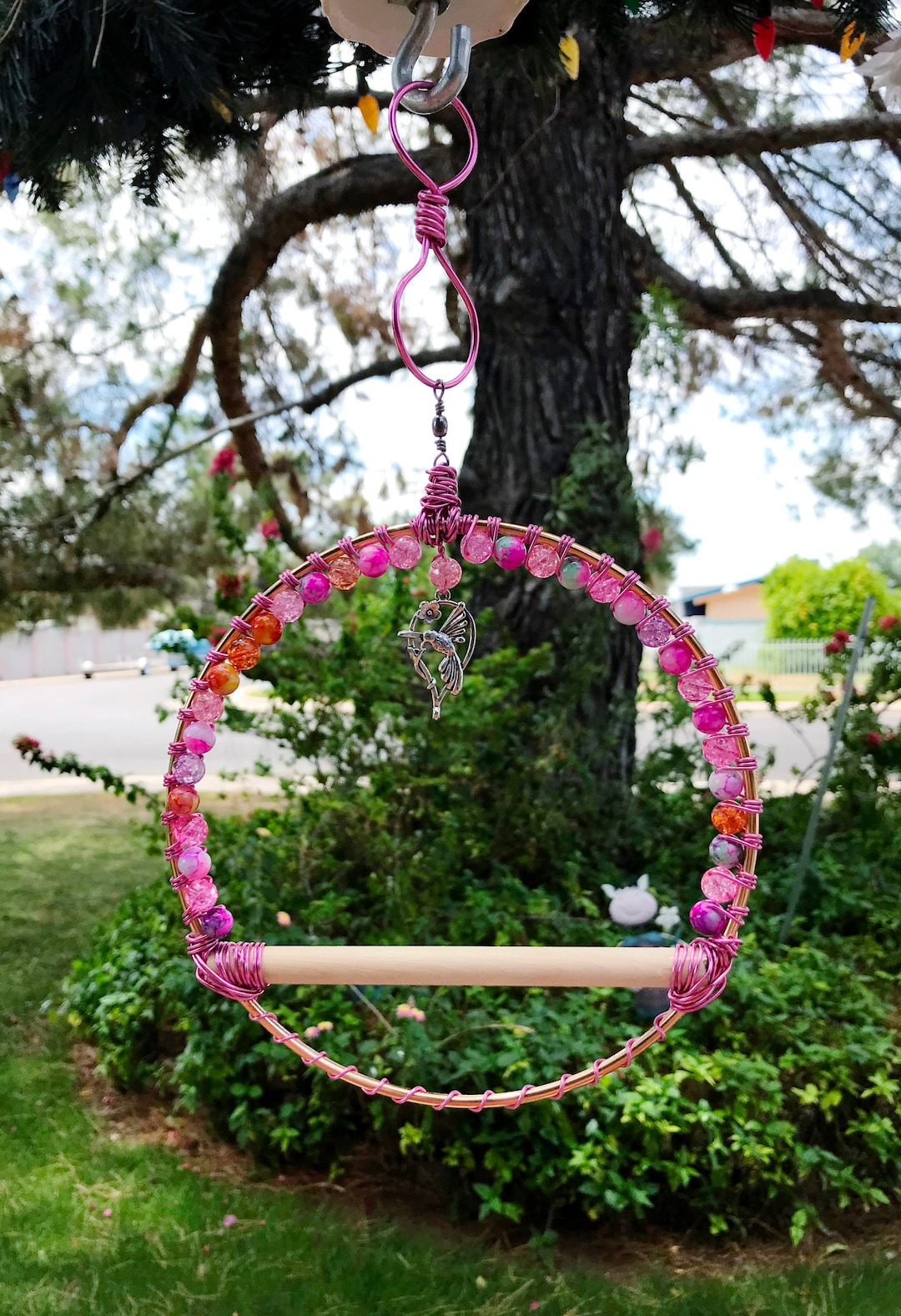 Hummingbird Swing, Small Bird Swing, Hummingbird Perch, Swing, Tree