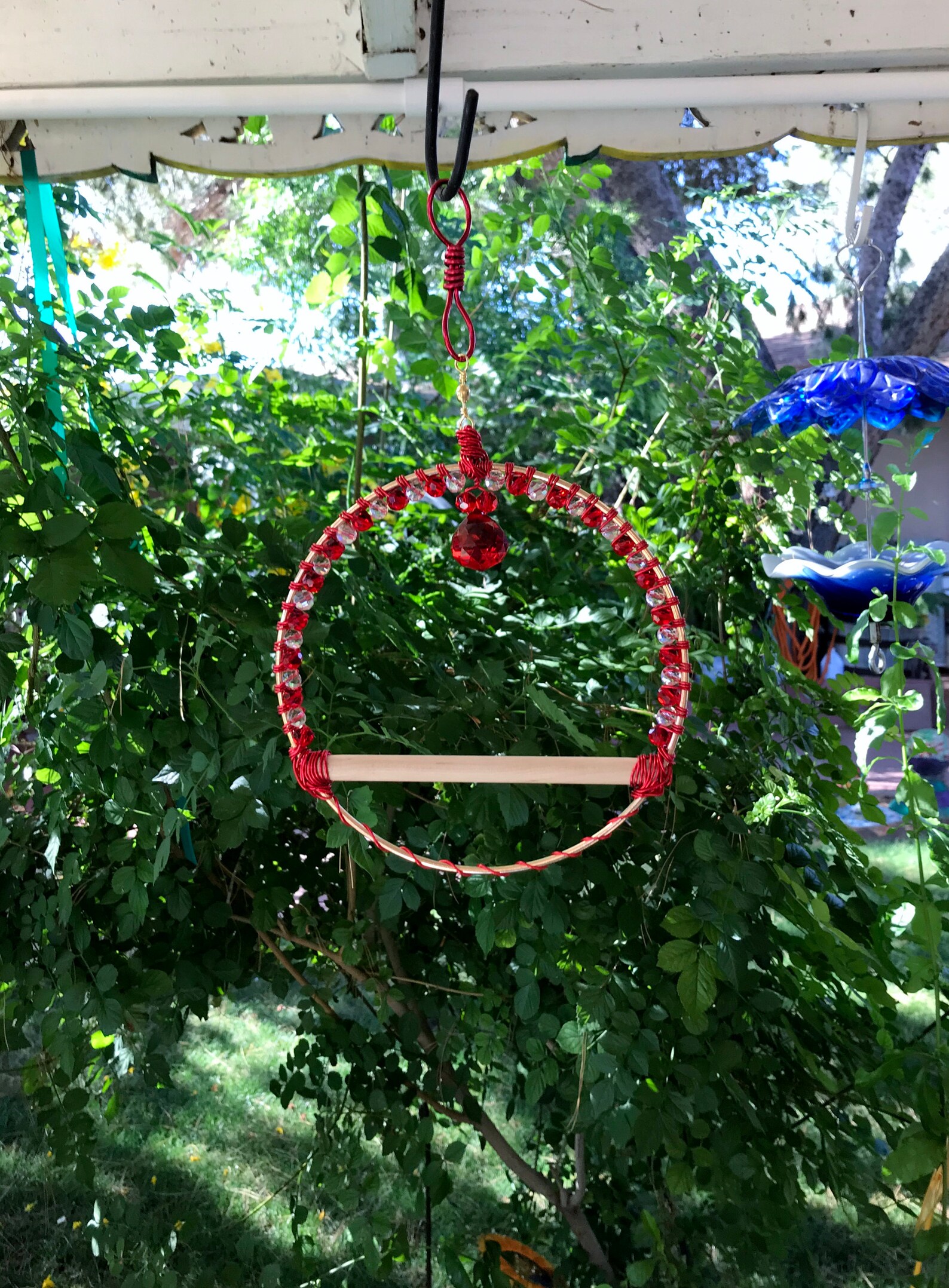 Hummingbird Swing Small Bird Swing Hummingbird Perch Swing Etsy