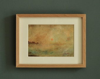 Ocean sunset sea oil painting, sea wave painting, wave print, ocean print, ocean oil painting, seascape ocean art painting by Juan Bosco