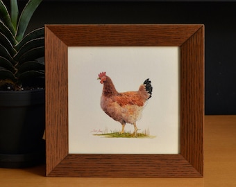 PRINT -Hen painting, hen art, chicken bird watercolor, chicken print, hen print, bird chicken painting, chicken watercolor,  Art