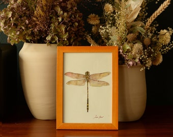 pittura libellula, acquerello libellula, disegno di insetti disegno acquerello pittura arte muro mondo libellula - Arte di Juan Bosco