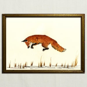 IMPRESIÓN - Impresión de zorro rojo, pintura de acuarela, arte de pared, retrato de cabeza de zorro rojo, decoración de habitación infantil con zorro, arte de zorro - Impresión artística de Juan Bosco