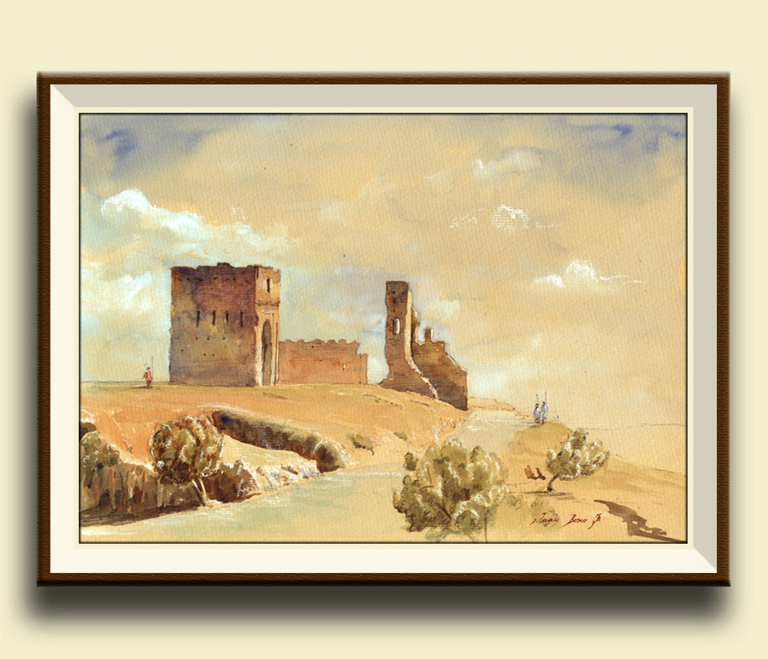 水彩画モロッコの子供達