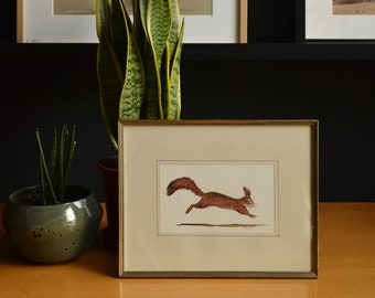 IMPRESIÓN - Pintura de ardilla roja, impresión de ardilla, arte de ardilla roja, acuarela de ardilla roja, animal ardilla, vivero de animales del bosque