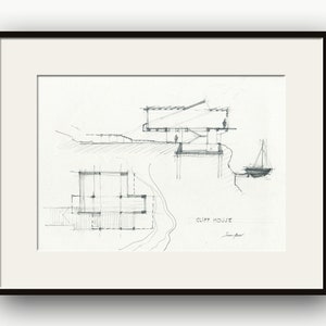PRINT- Architectural drawing, technical section plan drawing, architect technic illustration, art Print from an original by Juan Bosco