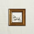 Original, NOT A PRINT- Dachshund 2x2 art, dog charcoal sketch, miniature dachshund, country drawing illustration, dog pencil artwork product logo