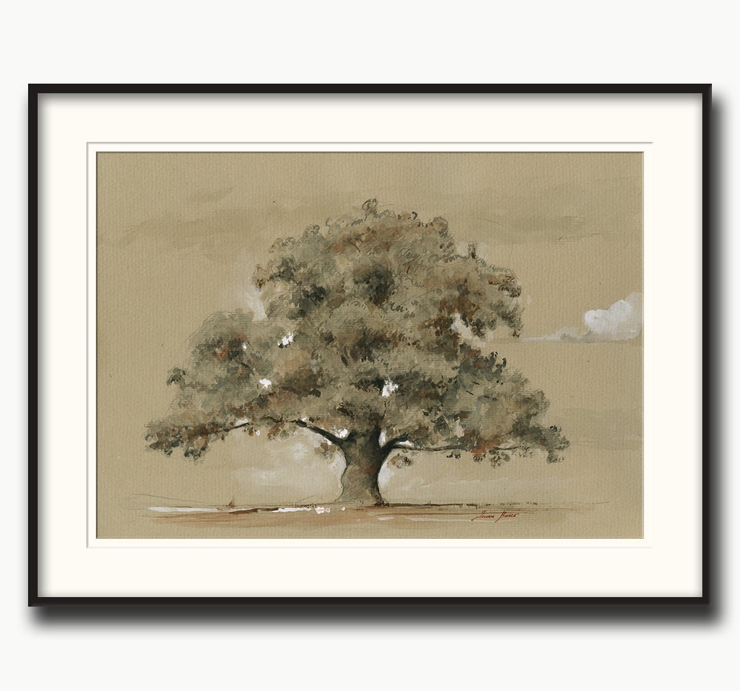 Quercus Robur Painting Oak Tree Art Oak Tree Painting Oak - Etsy