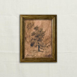 Original,  NOT A PRINT - Tree art, wood ink sketch, minimalist tree drawing, French country side, farmhouse art painting - Unframed art