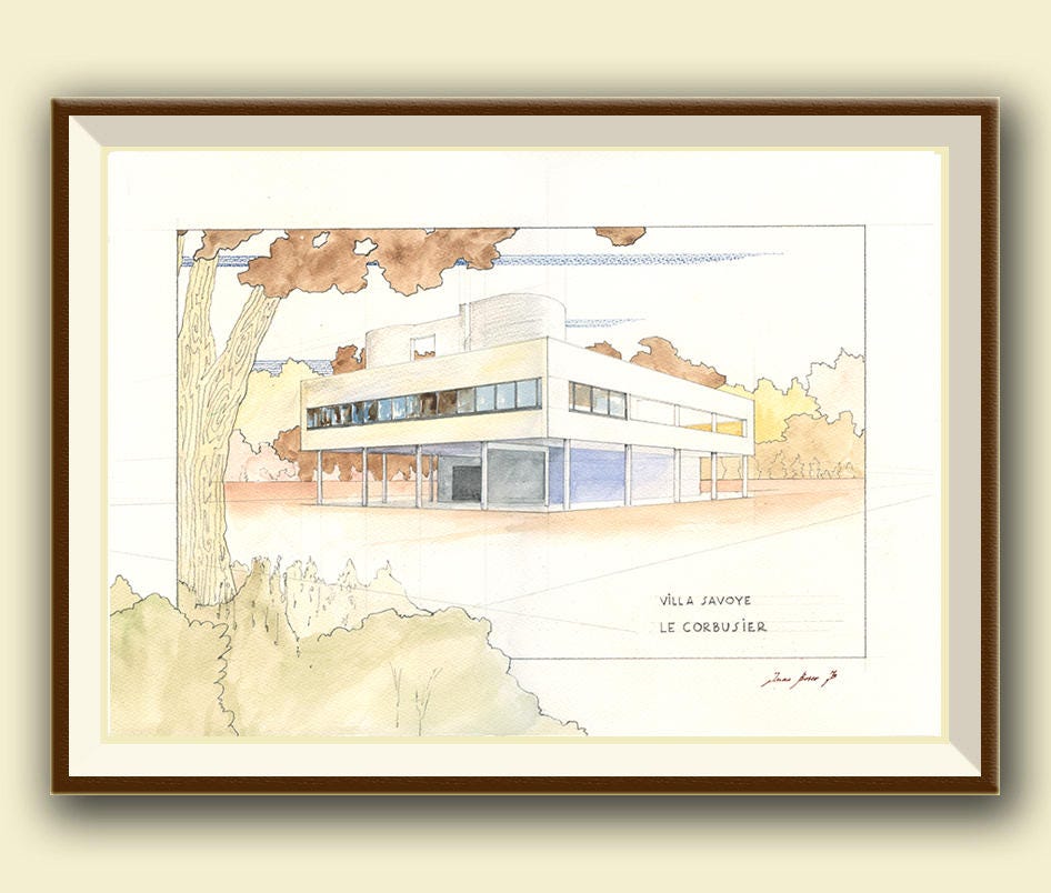 サヴォア邸(ル コルビジェ)建築ポスター/Le Corbusier サヴォア邸(ル コルビジェ)建築ポスター/Le Corbusier Villa