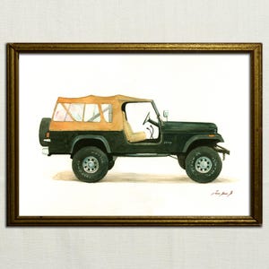 IMPRIMIR - Jeep CJ8 Scrambler - Camión Jeep Willys clásico americano - Decoración de coche 4x4 - Lámina artística de