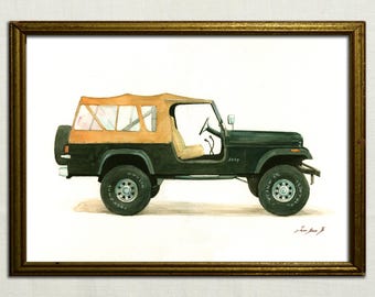 STAMPA - Jeep CJ8 Scrambler - Classico camion americano Jeep Willys - Decorazione auto 4wd - Stampa artistica di