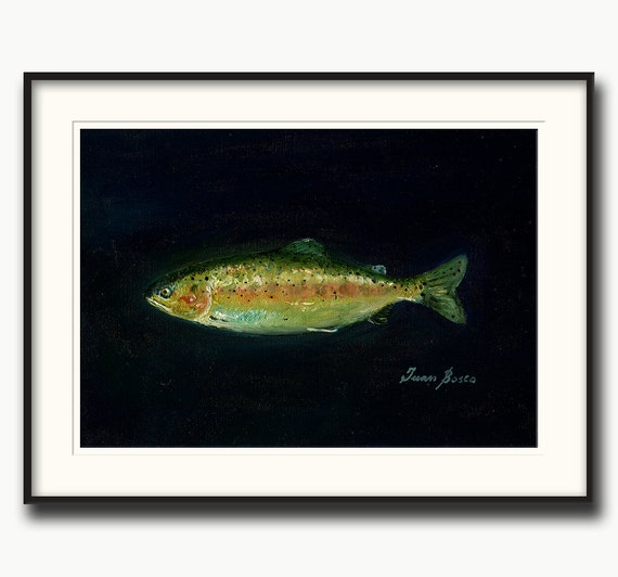 Rainbow trout oil painting trout painting trout print fish Etsy