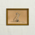Original, NOT A PRINT - Fox art, fox charcoal sketch, minimalist fox drawing, French country side, farmhouse art painting - Unframed art product logo