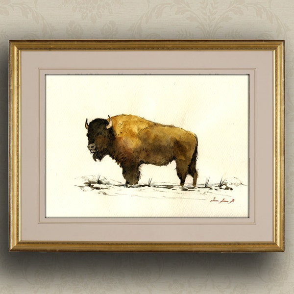 Bison Painting - Etsy