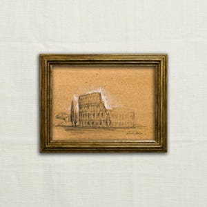 Original, NOT A PRINT- Colosseum art, Rome charcoal sketch, minimal Colosseum, Italy, Colosseum pencil artwork, The Colosseum -Unframed art.