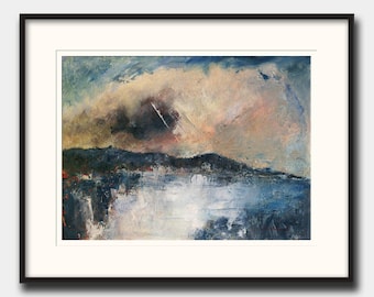 Abstract landscape - abstract seascape - modern art  - abstract print art wall - Ocean Print from an Oil painting by Juan Bosco