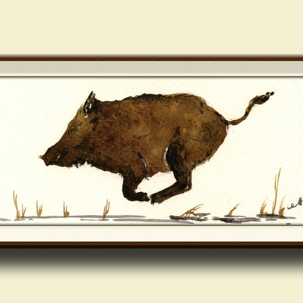 Druck-Wildschwein Schwein Schwein - Wildschwein Kunst Wand - Tier Wildschwein Wildschwein Kinderzimmer Dekoration - Kunstdruck von Juan Bosco