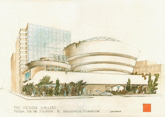 PRINT- Guggenheim New York - Frank Lloyd Wright Architecture