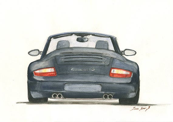 プリント - ポルシェ 911 - ポルシェ クラシック 997 カブリオ
