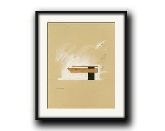 Architectural drawing - technical section plan drawing - architect technic illustration - art Print from an original by Juan Bosco