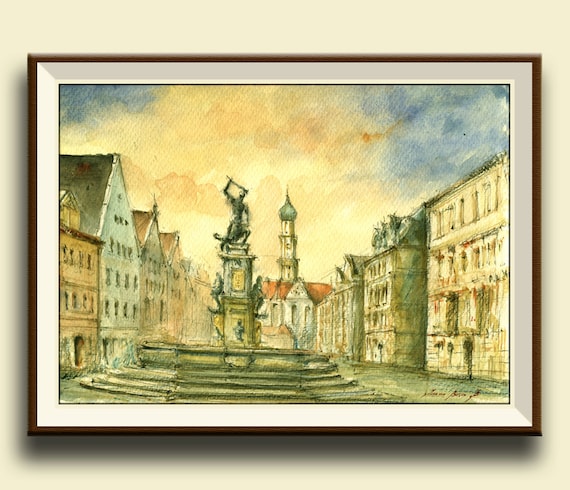 Print-augsburg Bavaria Germany City Architecture - Etsy