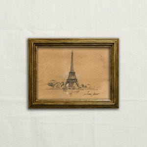Original, NOT A PRINT - Eiffel Tower art, Paris charcoal sketch, minimal Eiffel Tower, France, Eiffel Tower pencil artwork - Unframed art.