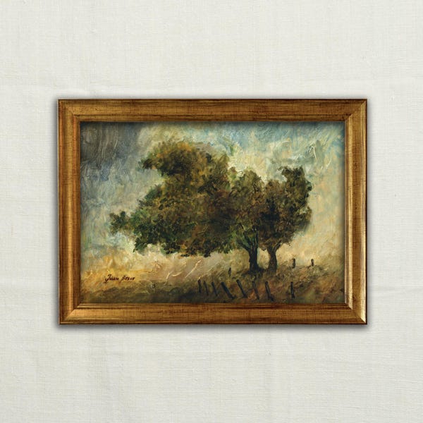 Real Oil Painting, NOT A PRINT - Landscape art, oil trees, forest oil painting, country house art wall, vintage painting art, copse painting