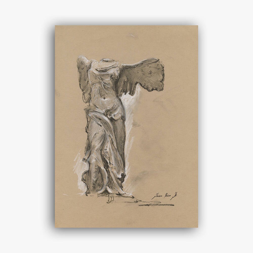 Tussendoortje Wiskundige Rood Winged Victory of Samothrace Classical Drawing Pencil From - Etsy