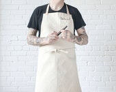 Dahls' apron in canvas and leather, handmade.