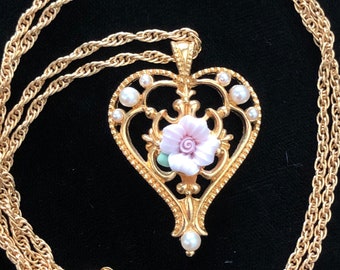 Avon Rose Pendant - Etsy Hong Kong