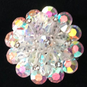 Vintage Aurora Borealis Crystal Bead and Rhinestone Pin/Brooch