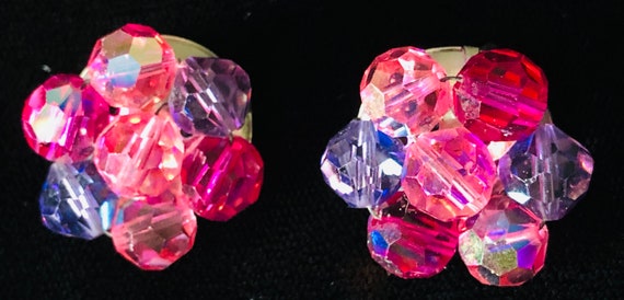 Spectacular Vintage Pink, Purple AB Crystal Clip … - image 4
