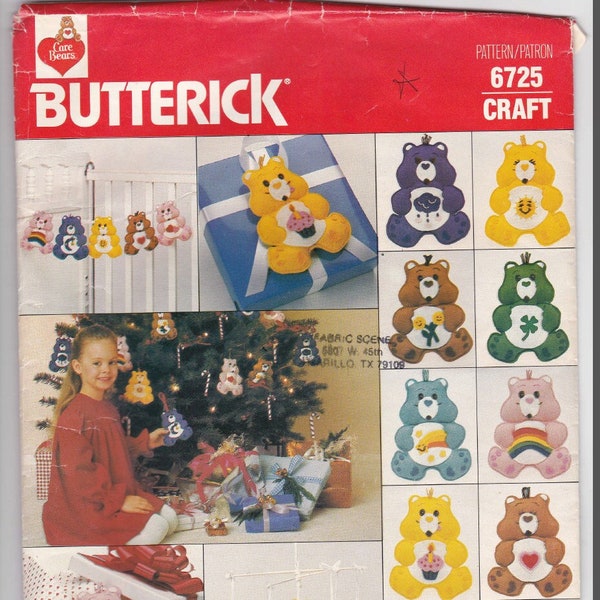 PDF file Care Bears vintage Butterick ornament / small plush pattern PDF scan