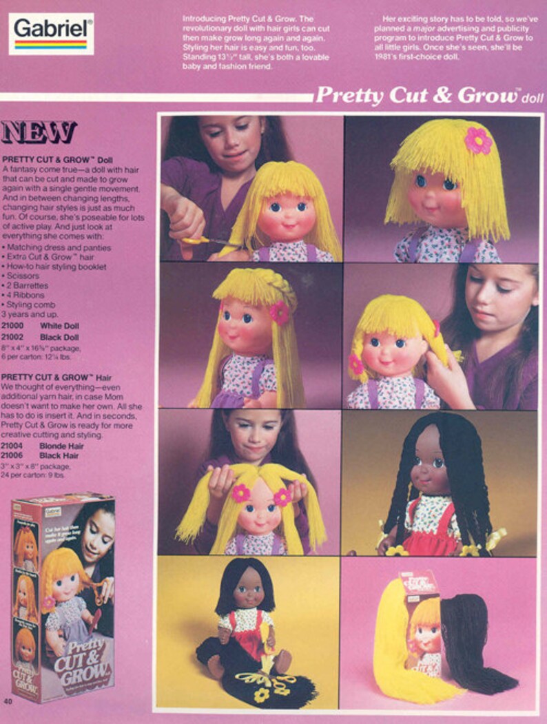 Vintage Playskool Pretty Cut & Grow doll / Cut and Grow / Cut Etsy