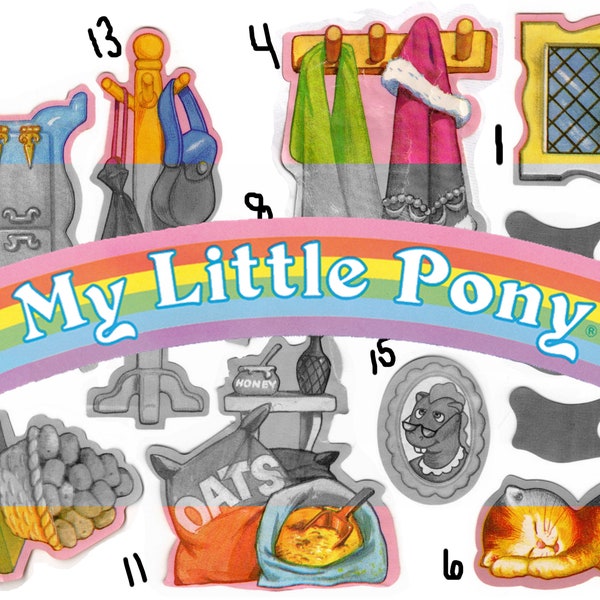 JPEG files Vintage My Little Pony Pink Dream Castle stickers- PRINT at HOME!