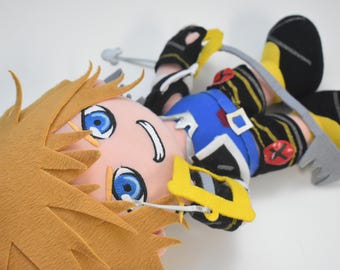 Disney Kingdom Hearts Sora plush anime felt hair