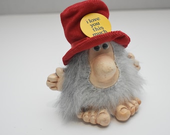 Vintage 1985 Paula Tri Troll figure 5" I love you this much