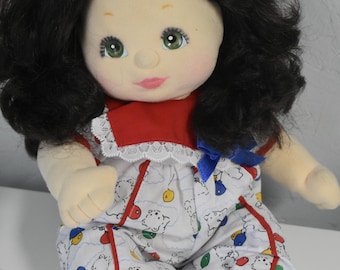 My Child doll with wavy brown brunette hair and green eyes Mattel 1985