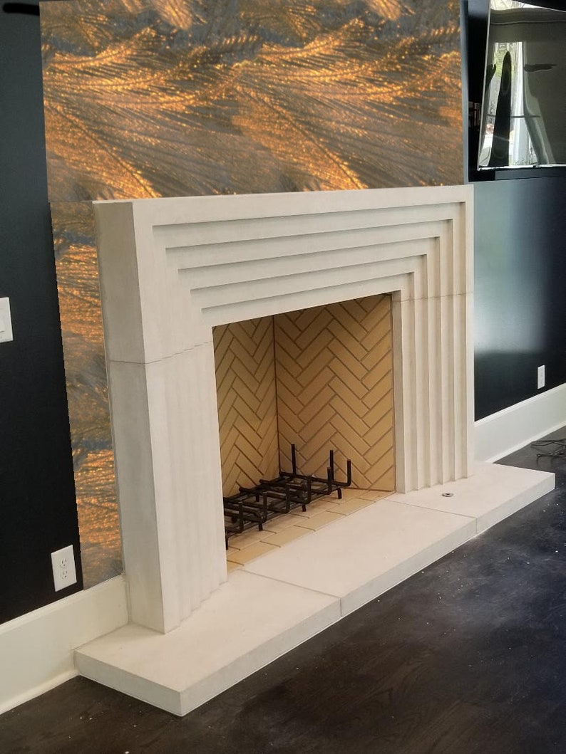 Contemporary Stone Fireplace Surround