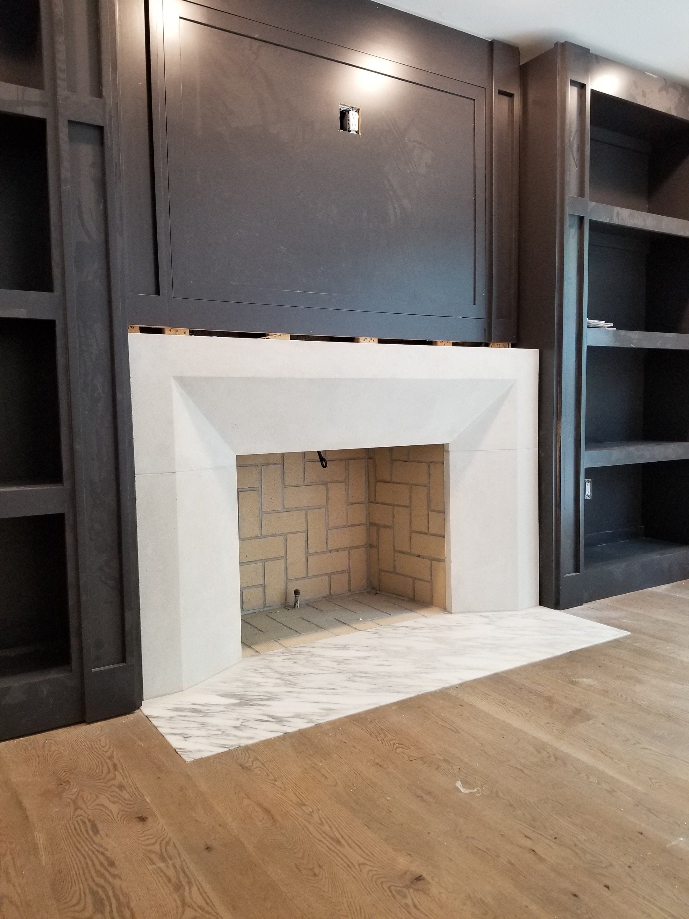 Modern Stone Fireplace Surround Etsy