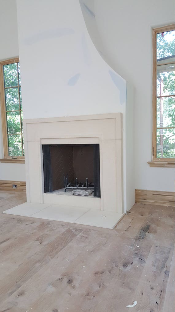 Contemporary Stone Fireplace Etsy