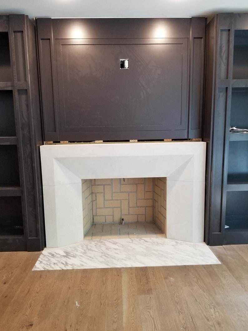 Modern Stone Fireplace Surround Etsy