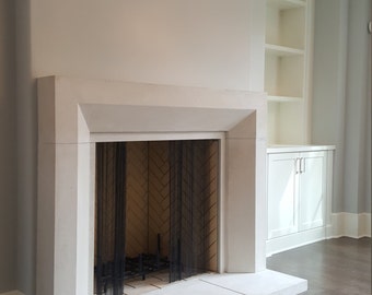 Contemporary Cast Stone Fireplace Mantel