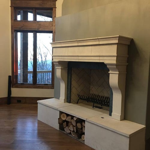 Modern Cast Stone Fireplace