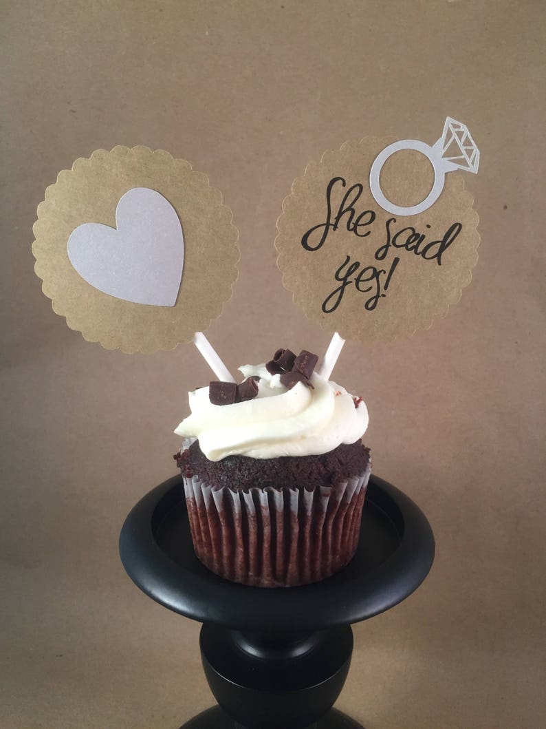 Wedding Engagement Cupcake Toppers Etsy