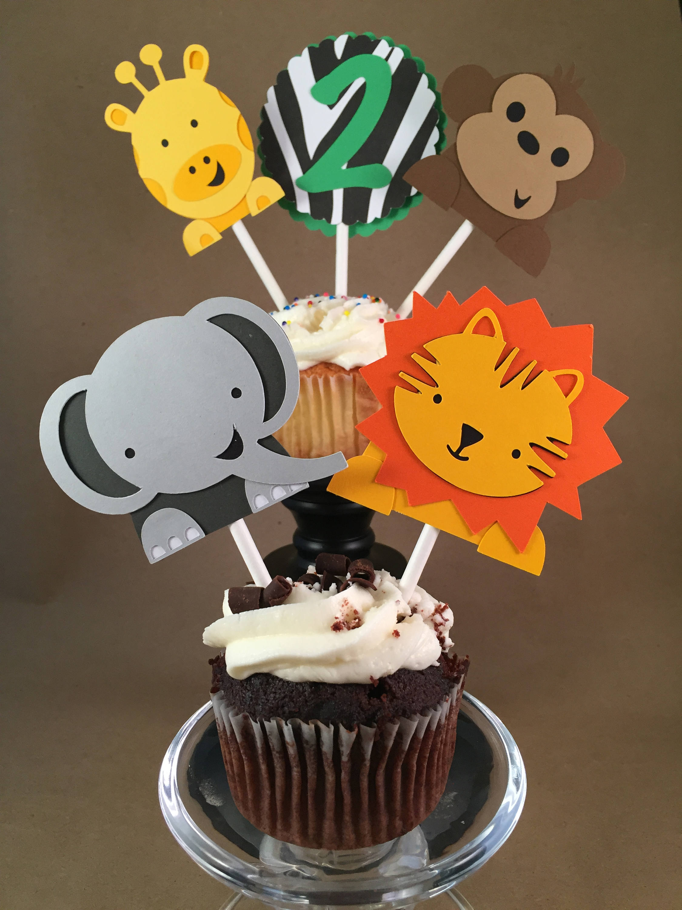 Custom Zoo Animal Cupcake Toppers Etsy