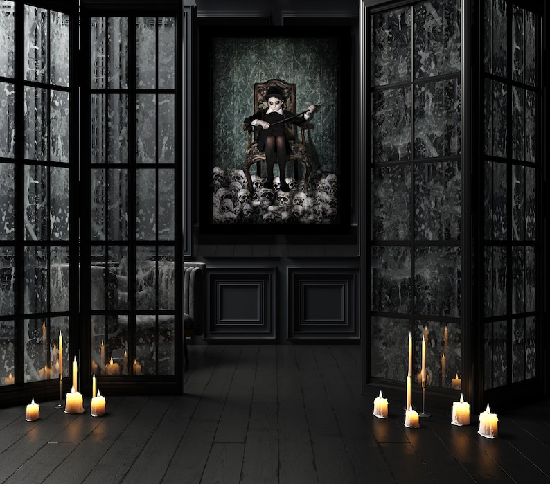 Gothic Wall Decor, Gothic Black Frame, Gothic Bedroom Decor, Vampire