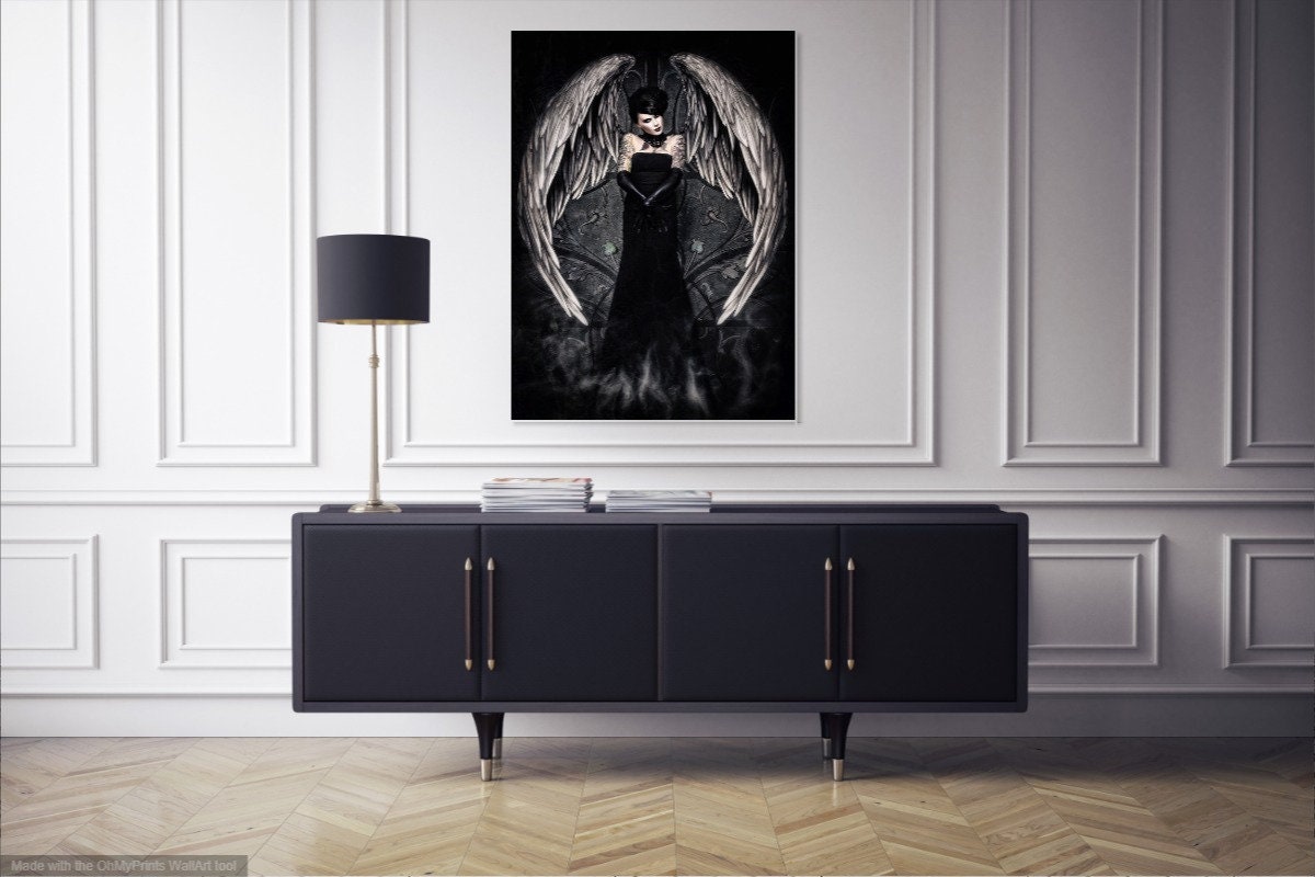 Dark Angel Art-Halloween Fantasy art-Gothic-Goths-Gothic | Etsy