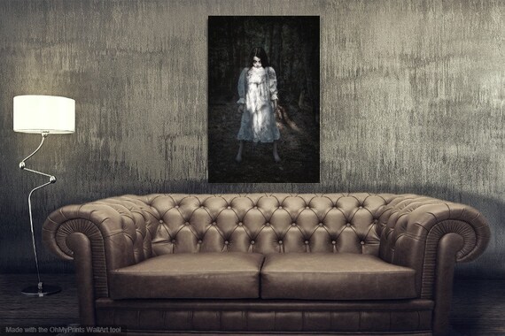 Horror Kunst Druck Gothic Gothic Kunst Creepy Kind Monochrome Kunst Fantasie Wand Kunst Halloween Halloween Dekor Halloween Kunst Freie